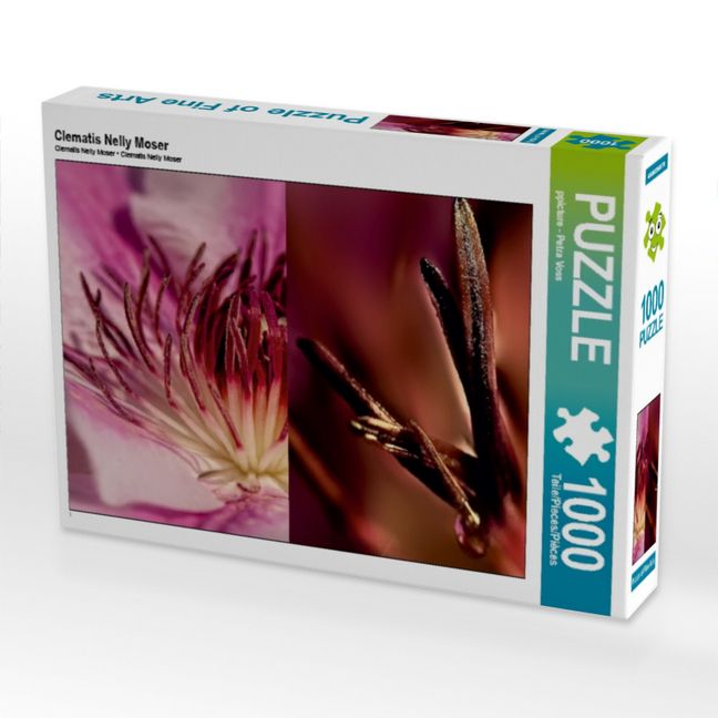 Produktbild: CALVENDO Puzzle Clematis Nelly Moser | 1000 Teile Lege-Gr&ouml;&szlig;e 64x48cm Foto-Puzzle f&uuml;r gl&uuml;ckliche Stunden