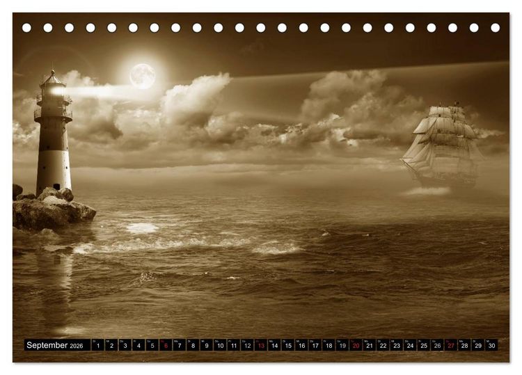 Produktbild: Nostalgie in Sepia (Tischkalender 2026 DIN A5 quer), CALVENDO Monatskalender