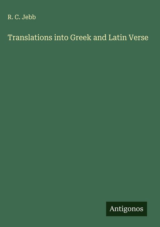 Produktbild: Translations into Greek and Latin Verse
