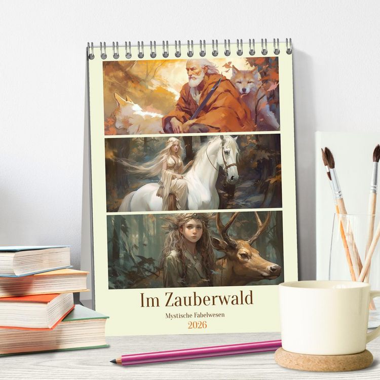 Produktbild: Im Zauberwald. Mystische Fabelwesen (Tischkalender 2026 DIN A5 hoch), CALVENDO Monatskalender
