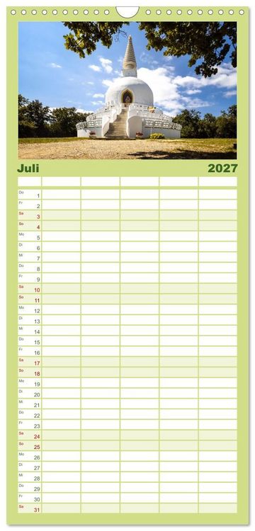 Produktbild: Familienplaner 2027 - So sch&ouml;n ist Ungarn. Sehenswertes am Balaton und in Budapest mit 5 Spalten (Wandkalender, 21 x 45 cm) CALVENDO