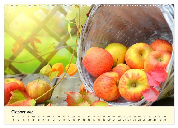 Produktbild: Saftig-knackige &Auml;pfel und k&ouml;stliche S&uuml;&szlig;speisen (hochwertiger Premium Wandkalender 2026 DIN A2 quer), Kunstdruck in Hochglanz