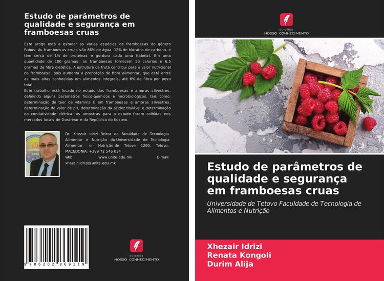 Produktbild: Estudo de par&acirc;metros de qualidade e seguran&ccedil;a em framboesas cruas