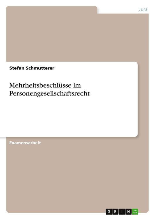 Produktbild: Mehrheitsbeschl&uuml;sse im Personengesellschaftsrecht