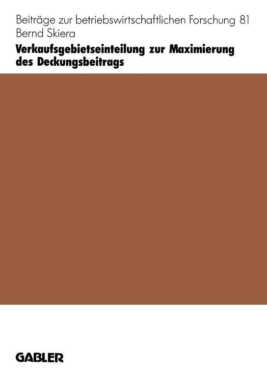 Produktbild: Verkaufsgebietseinteilung zur Maximierung des Deckungsbeitrags