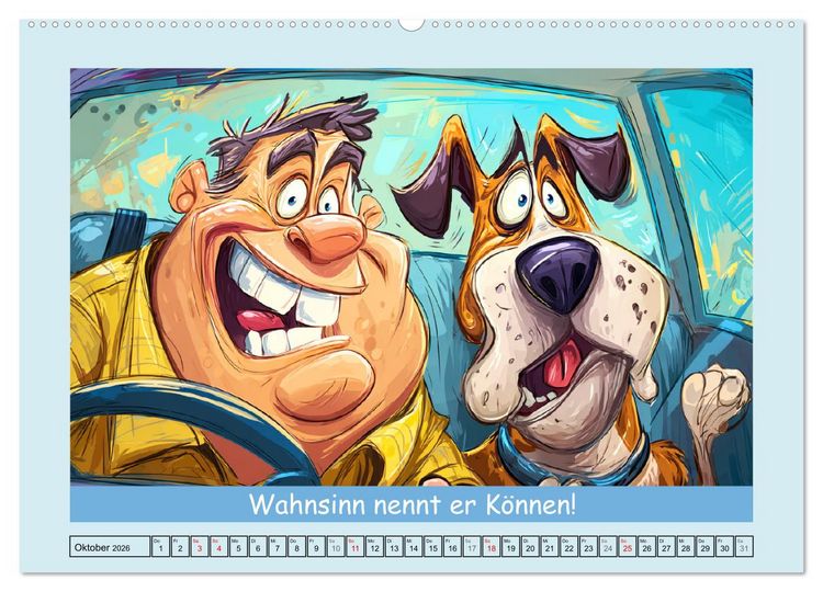 Produktbild: Hund und Herrchen. Zu zweit allein im Chaos (Wandkalender 2026 DIN A2 quer), CALVENDO Monatskalender