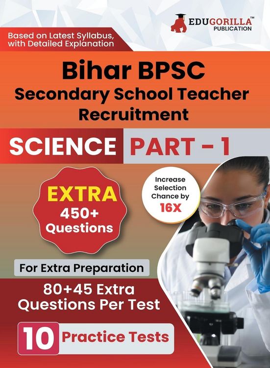 Produktbild: Bihar Secondary School Teacher Science Book 2023 (Part I) Conducted by BPSC - 10 Practice Mock Tests (1200+ Solved Questions) with Free Access to Onli
