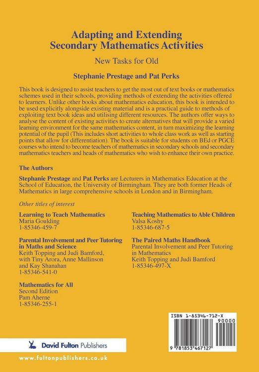 Produktbild: Adapting and Extending Secondary Mathematics Activities