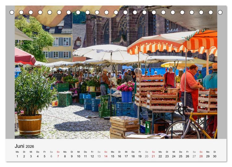Produktbild: Freiburg im Breisgau. Malerische Stadt am Rande des Schwarzwaldes (Tischkalender 2026 DIN A5 quer), CALVENDO Monatskalender