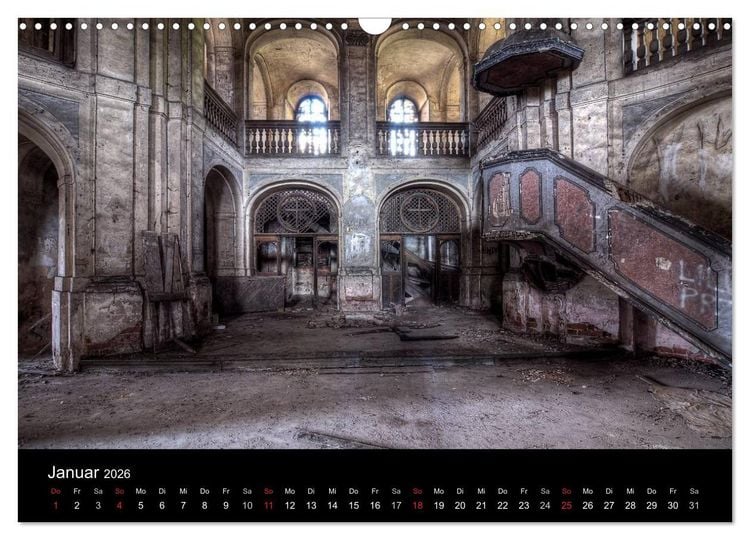 Produktbild: Verlassene Ort - Kirchen (Wandkalender 2026 DIN A3 quer), CALVENDO Monatskalender