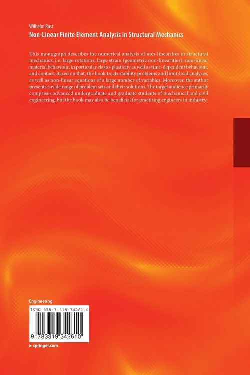 Produktbild: Non-Linear Finite Element Analysis in Structural Mechanics