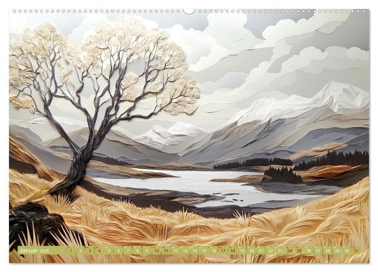 Produktbild: Kunstvolle Horizonte (hochwertiger Premium Wandkalender 2026 DIN A2 quer), Kunstdruck in Hochglanz