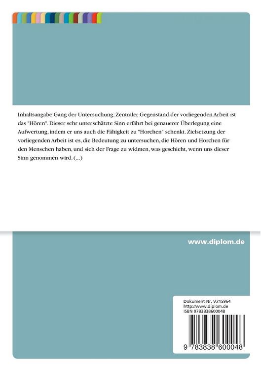 Produktbild: Zur Psychologie des H&ouml;rens und Horchens