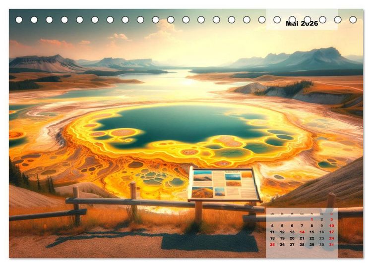 Produktbild: Die sch&ouml;nsten Naturwunder - Betrachtet durch die Augen der KI (Tischkalender 2026 DIN A5 quer), CALVENDO Monatskalender