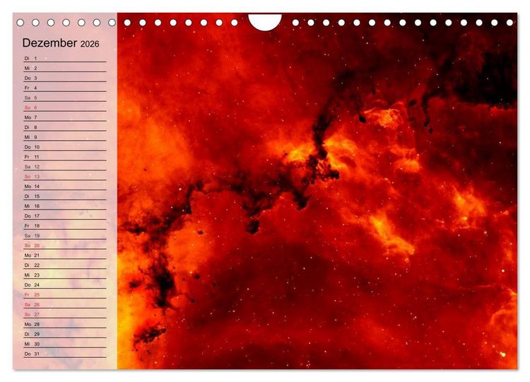 Produktbild: Der Weltraum. Spektakul&auml;re Gasnebel und Galaxien (Wandkalender 2026 DIN A4 quer), CALVENDO Monatskalender