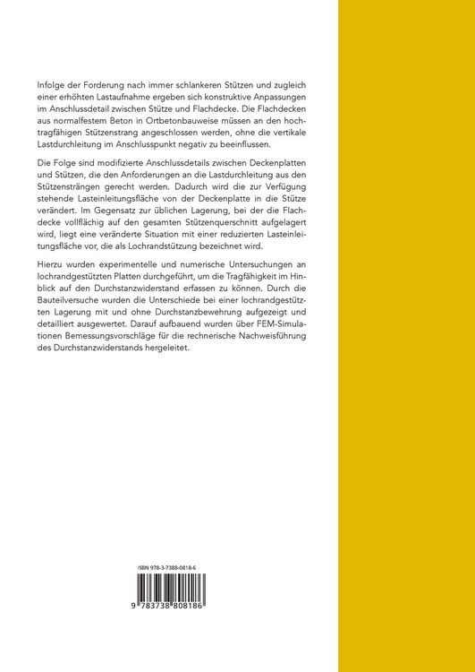 Produktbild: Experimentelle und numerische Untersuchungen zur Durchstanztragf&auml;higkeit von lochrandgest&uuml;tzten Flachdecken