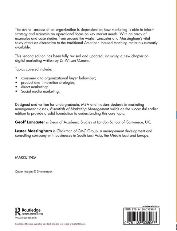 Produktbild: Essentials of Marketing Management
