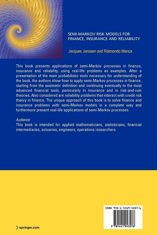Produktbild: Semi-Markov Risk Models for Finance, Insurance and Reliability