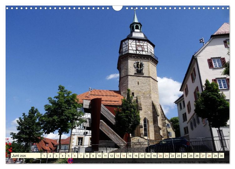 Produktbild: Unterwegs in Backnang (Wandkalender 2026 DIN A3 quer), CALVENDO Monatskalender