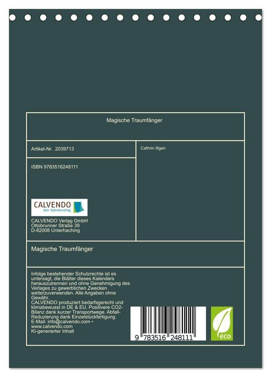 Produktbild: Magische Traumf&auml;nger (Tischkalender 2026 DIN A5 hoch), CALVENDO Monatskalender