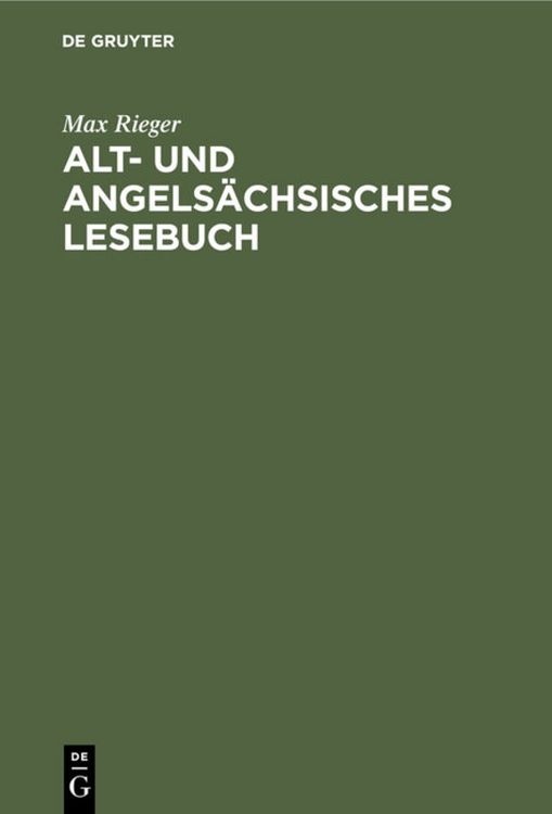 Produktbild: Alt- und angels&auml;chsisches Lesebuch