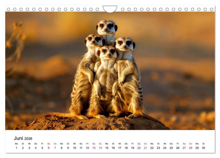 Produktbild: Erdm&auml;nnchen - coole Typen (Wandkalender 2026 DIN A4 quer), CALVENDO Monatskalender