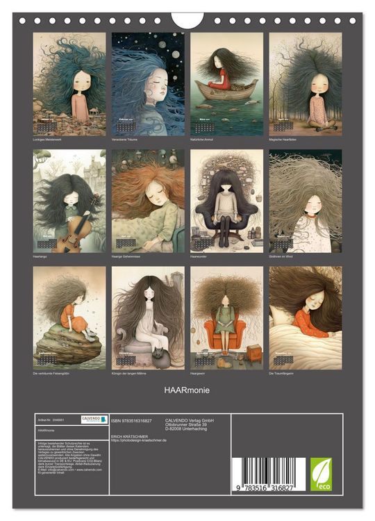 Produktbild: HAARmonie (Wandkalender 2026 DIN A4 hoch), CALVENDO Monatskalender