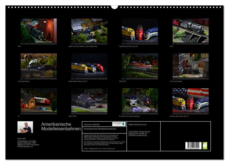 Produktbild: Amerikanische Modelleisenbahnen (Wandkalender 2026 DIN A2 quer), CALVENDO Monatskalender