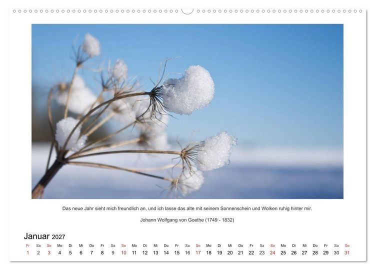 Produktbild: Der Naturkalender mit Zitaten und Spr&uuml;chen (Wandkalender 2027 DIN A2 quer), CALVENDO Monatskalender
