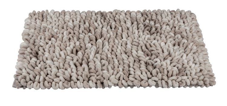 Produktbild: Badteppich Mod. Lerici, weiß-grau, Polyester-Baumwolle, 60x90 cm, schnelltrocknend und rutschfest