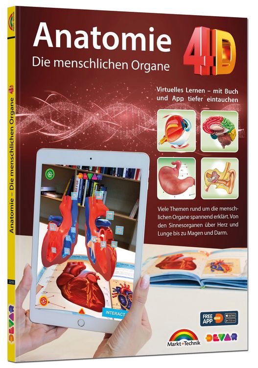 Produktbild: Anatomie 4D - die menschlichen Organe mit APP zum virtuellen Rundgang
