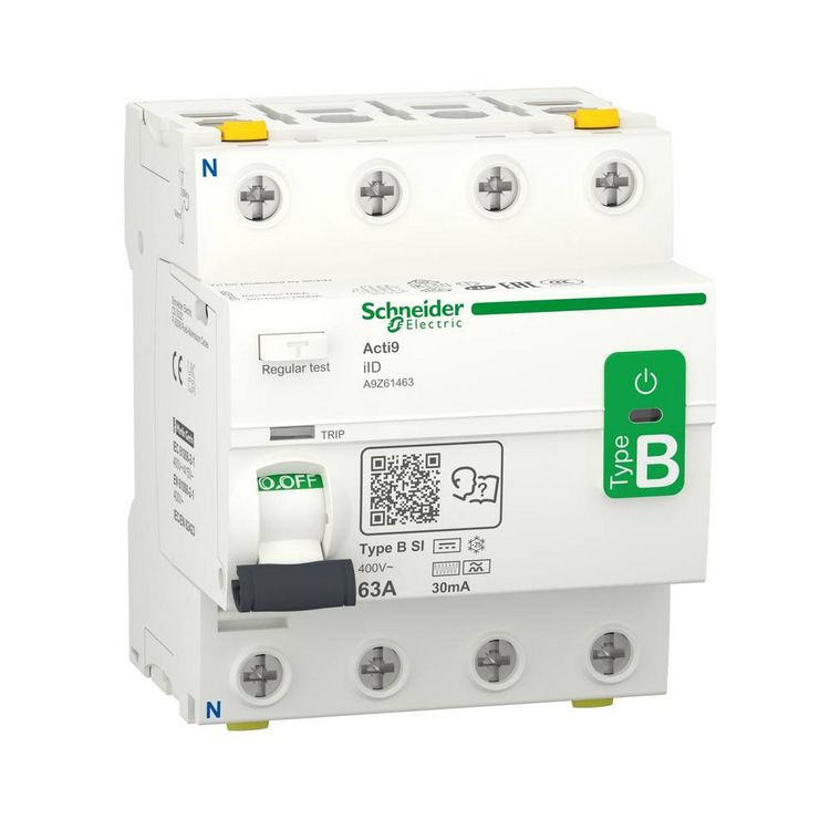 Produktbild: Schneider Electric A9Z61463 Fehlerstrom-Schutzschalter allstromsensitiver FI B 63 A 0.03 A