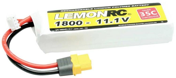 Produktbild: LemonRC Modellbau-Akkupack (LiPo) 11.1V 1800 mAh Zellen-Zahl: 3 35 C Softcase XT60
