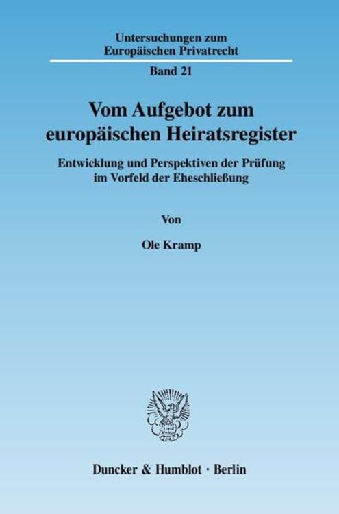 Produktbild: Vom Aufgebot zum europ&auml;ischen Heiratsregister.