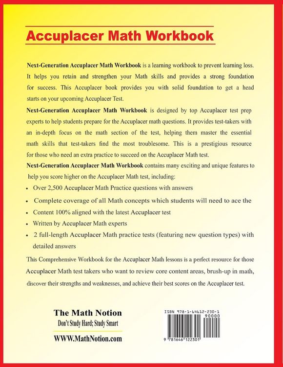 Produktbild: Next-Generation Accuplacer Math Workbook