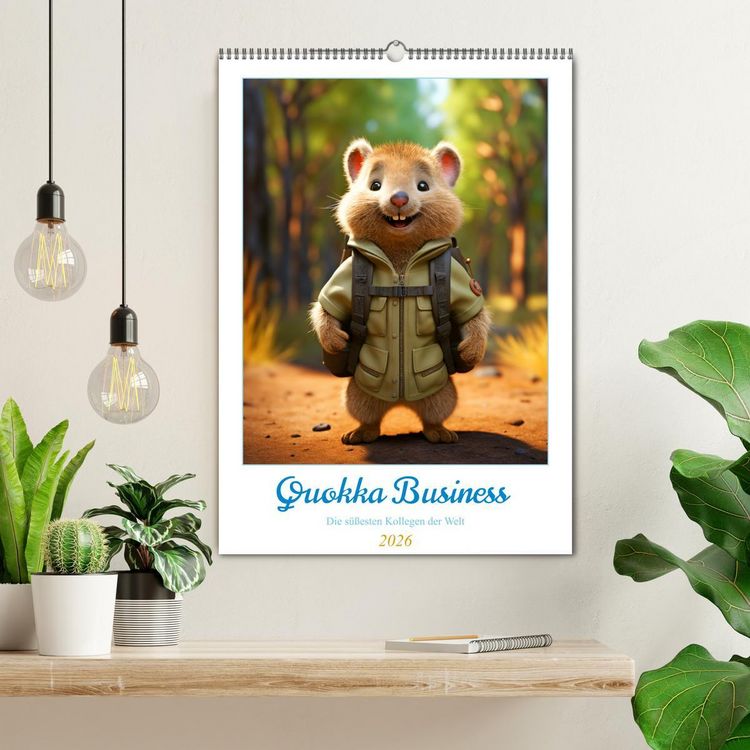 Produktbild: Quokka Business - Die s&uuml;&szlig;esten Kollegen der Welt (Wandkalender 2026 DIN A2 hoch), CALVENDO Monatskalender