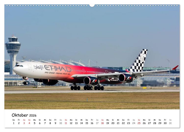 Produktbild: Airliner in M&uuml;nchen / 2026 (Wandkalender 2026 DIN A2 quer), CALVENDO Monatskalender