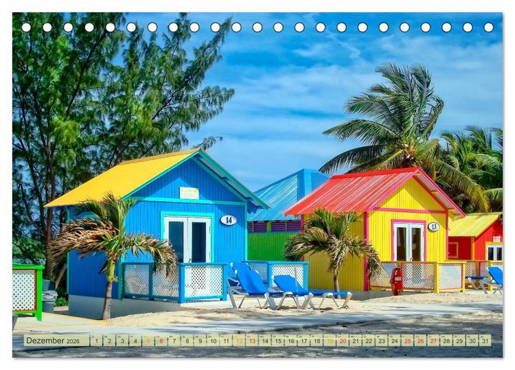 Produktbild: Reise in die Karibik - von den Bahamas bis Aruba (Tischkalender 2026 DIN A5 quer), CALVENDO Monatskalender