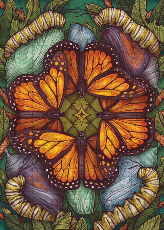 Produktbild: The Illustrated Bestiary Puzzle: Monarch Butterfly (750 Pieces)