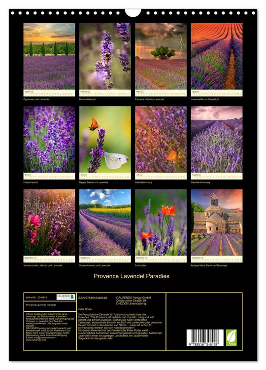 Produktbild: Provence Lavendel Paradies (Wandkalender 2026 DIN A3 hoch), CALVENDO Monatskalender