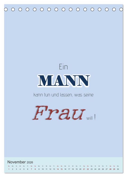 Produktbild: Was Mann &uuml;ber Frau wissen sollte und umgekehrt ... (Tischkalender 2026 DIN A5 hoch), CALVENDO Monatskalender