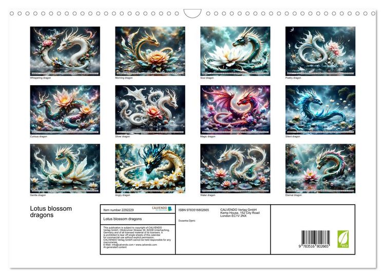 Produktbild: Lotus blossom dragons (Wall Calendar 2027 DIN A3 landscape), CALVENDO 12 Month Wall Calendar