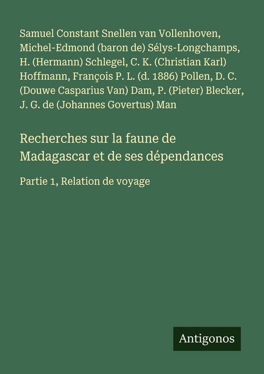 Produktbild: Recherches sur la faune de Madagascar et de ses d&eacute;pendances