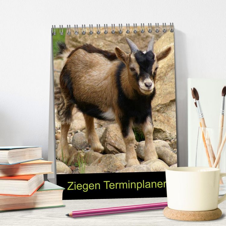 Produktbild: Ziegen Terminplaner (Tischkalender 2026 DIN A5 hoch), CALVENDO Monatskalender