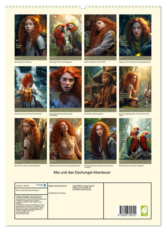 Produktbild: Mia und das Dschungel-Abenteuer (hochwertiger Premium Wandkalender 2026 DIN A2 hoch), Kunstdruck in Hochglanz