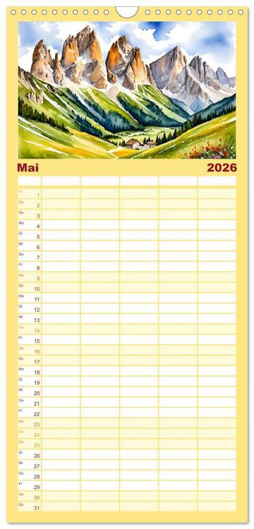 Produktbild: Familienplaner 2026 - Italien - La dolce vita mit 5 Spalten (Wandkalender, 21 x 45 cm) CALVENDO