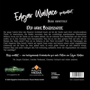 Produktbild: Edgar Wallace - Bliss ermittelt - Der gr&uuml;ne Bogensch&uuml;tze,1 Audio-CD