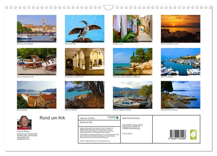Produktbild: Rund um Krk (Wandkalender 2026 DIN A3 quer), CALVENDO Monatskalender