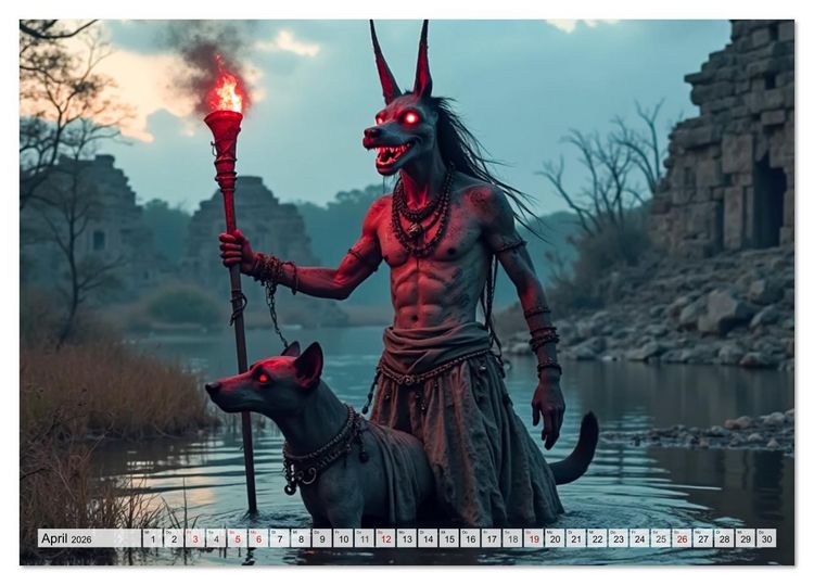 Produktbild: Aztekische Mythologie - G&ouml;tter, Helden und Monster (Tischkalender 2026 DIN A5 quer), CALVENDO Monatskalender