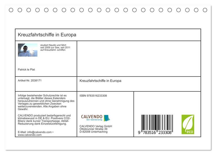 Produktbild: Kreuzfahrtschiffe in Europa (Tischkalender 2026 DIN A5 quer), CALVENDO Monatskalender